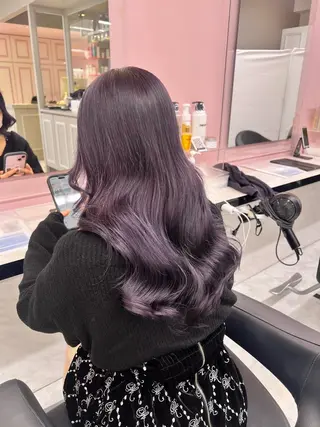 セミロング カラー ヘアアレンジ 💕上野美容師☁ ブリーチ💖サワのヘアスタイル
