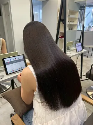 ロング パーマ 🍒モテ暖色カラー × うる艶✧ ゆなのヘアスタイル