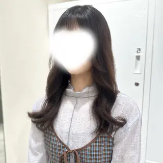 ロング パーマ 艶髪/韓国風パーマ 矢澤涼夏のヘアスタイル