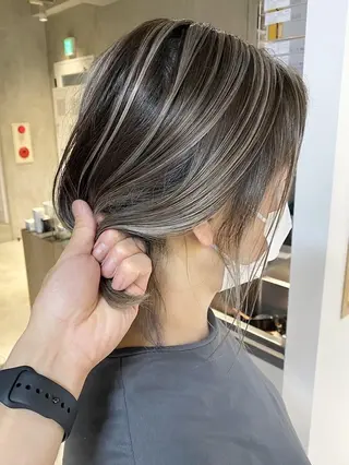セミロング カラー 髙橋碧 透明感カラー / fifthパーマのヘアスタイル