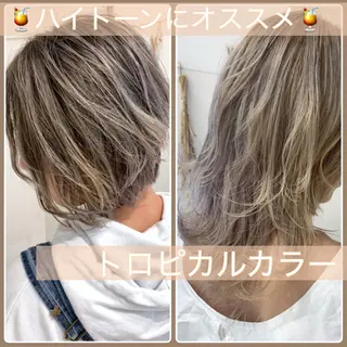 ミディアム カラー 縮毛矯正/髪質改善 ⭐️レイヤーの達人悟のヘアスタイル