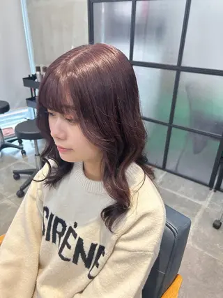セミロング カラー newi梅田🫧韓国 ヘア🫧sakiのヘアスタイル