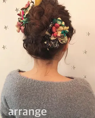 セミロング ヘアアレンジ 市川 千夏のヘアスタイル