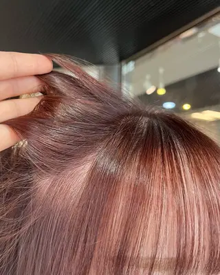 ロング カラー ボブ/暖色カラー コウボヒカルのヘアスタイル