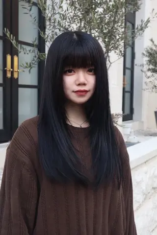 ロング レイヤー/ブリーチ iwamiya岩見谷のヘアスタイル
