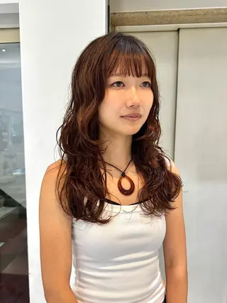 ロング パーマ デジタルパーマ 🌀ボブ　萩原　龍のヘアスタイル