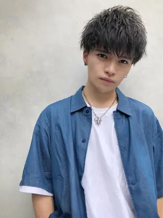 ショート カラー パーマ ヘアアレンジ メンズ 🌈トレンドヘア 🌈WATARU🌈のヘアスタイル