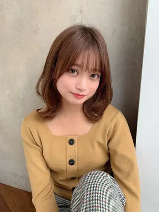 ミディアム カラー 銀座✨レイヤーカット 顔まわり/坂本亜裟海のヘアスタイル