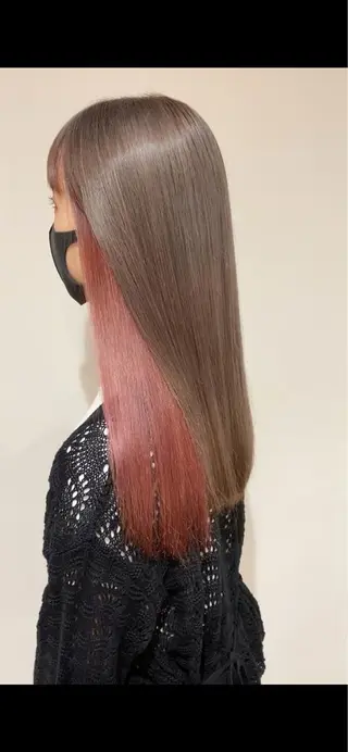 ロング カラー 髪質改善カラー韓国風 レイヤーtudaのヘアスタイル
