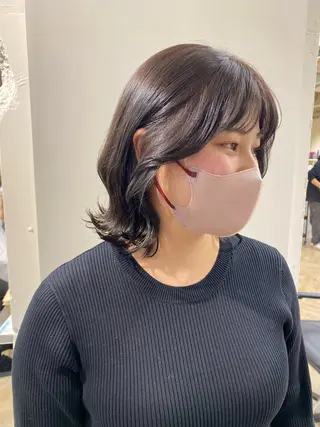 セミロング カラー LUVISM新潟🎀 透明感カラー/ミユのヘアスタイル