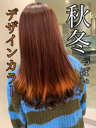 ロング 岐阜駅/レイヤー/パ ーマ/デザインカラーのヘアスタイル