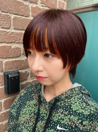 ショート カラー パーマ ヘアアレンジ メンズ キッズ ネイル マツエク・マツパ アイブロウ 久木原 ゆりのヘアスタイル