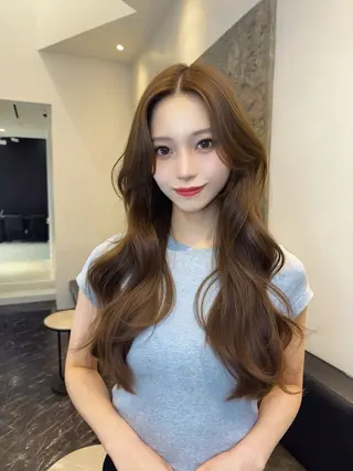 ロング 韓国✖️網紅🖤 パーマYURIYAのヘアスタイル