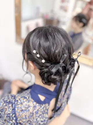 セミロング ヘアアレンジ ⭐︎moe 【ヘアメイク🧸】のヘアスタイル