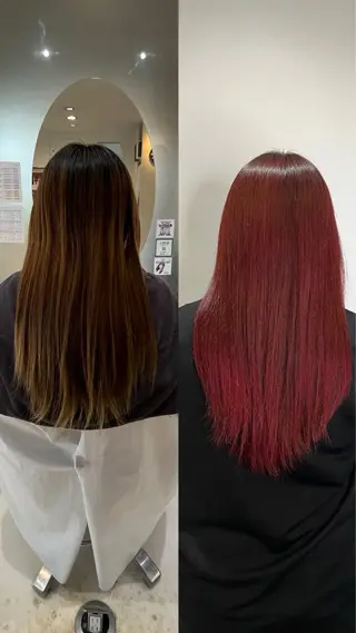 セミロング 野村 奈里亜のヘアスタイル