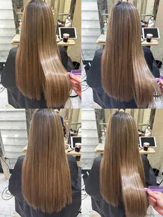 ロング カラー ササ キのヘアスタイル