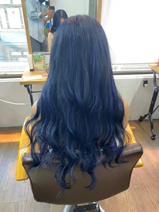ロング カラー パーマ ブリーチカラー特化 U-topia小島のヘアスタイル