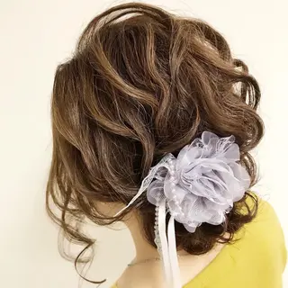 セミロング パーマ ヘアアレンジ ネイル マツエク・マツパ 吉川 宙翔のヘアスタイル