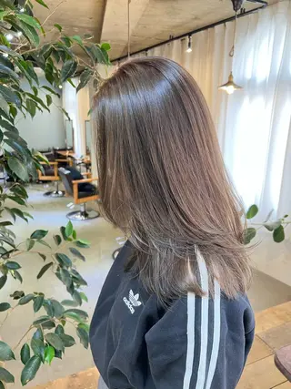 セミロング カラー ブリーチなしカラー 🌿脇黒丸 彩のヘアスタイル