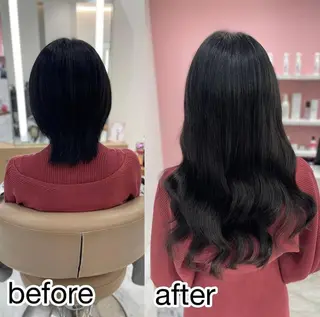 セミロング 💎艶カラー×エク ステ💎専門店🎀のヘアスタイル