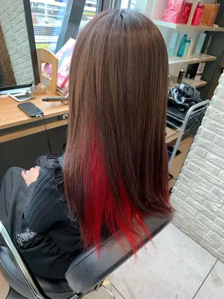 ロング カラー 韓国レイヤー×艶髪 ハイトーンRyukiのヘアスタイル