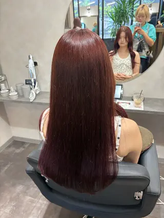 ロング カラー ShioRi/博多/ 縮毛矯正/色味カラーのヘアスタイル