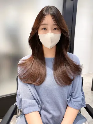 ロング 韓国レイヤーカット 髪質改善▫️水野有真のヘアスタイル