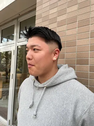 ショート メンズ 西宮北口パーマ 鮫島竜海のヘアスタイル