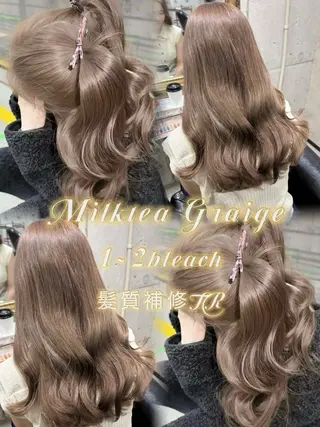 ロング カラー 色落ちまで可愛い ‎🤍透明感カラーのヘアスタイル