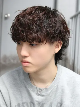 ショート パーマ メンズ メンズパーマ特化/ シャドウ/波巻/陸翔のヘアスタイル