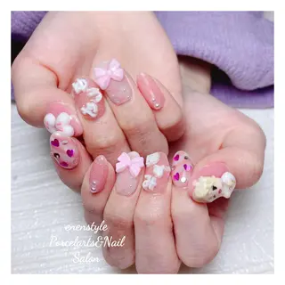 ミディアム ネイル 🐾enen style 🐾のネイルデザイン