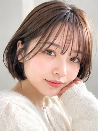 ミディアム カラー Ayano　カット モデル募集・艶カラーのヘアスタイル