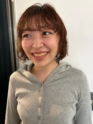 ショート カラー パーマ Nico☺︎🎀YU レイヤー/カットのヘアスタイル