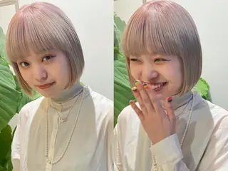 ミディアム カラー レイヤーカット ベージュカラー/小島のヘアスタイル