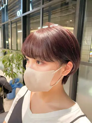 ショート カラー ✨透明感カラー✨ 髪質改善小顔カット✨のヘアスタイル