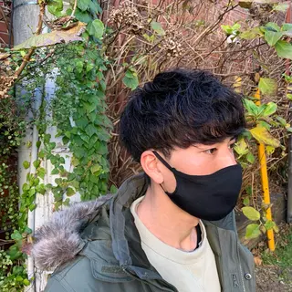 パーマ メンズ スパイキーパーマ 柏NO1 藤本葉のヘアスタイル