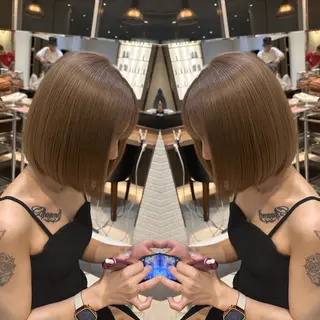 ショート バレイヤージュ ボブ🌈ナツヤのヘアスタイル