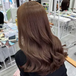 セミロング カラー ヘアアレンジ ブリーチなしカラー /新百合ヶ丘/安形翔のヘアスタイル