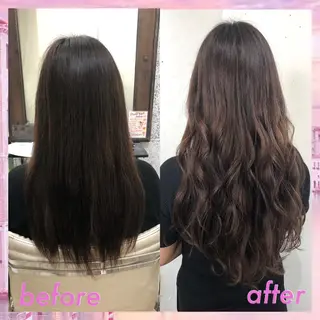 ロング カラー パーマ ヘアアレンジ 八巻 晴香のヘアスタイル