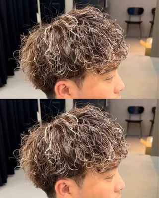 ショート カラー パーマ メンズ メンズサロン リョウタのヘアスタイル