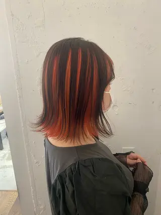 ミディアム カラー 関 桃萌果のヘアスタイル