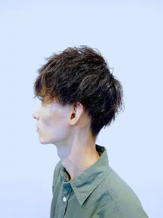 ミディアム パーマ メンズ 【メンズカット】専門 ＴＥＲＵのヘアスタイル