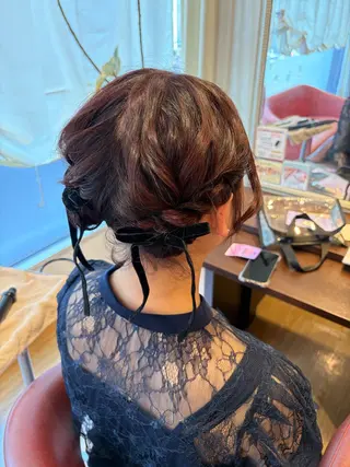 ミディアム ヘアアレンジ 岩渕 美涼のヘアスタイル