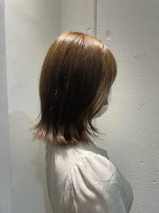 ミディアム カラー 似合わせレイヤー 阿波座/ふじむらのヘアスタイル