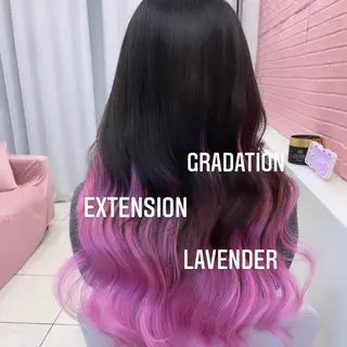 ロング カラー エクステ🩵ブリーチ 韓国ヘア🩵KAEのヘアスタイル