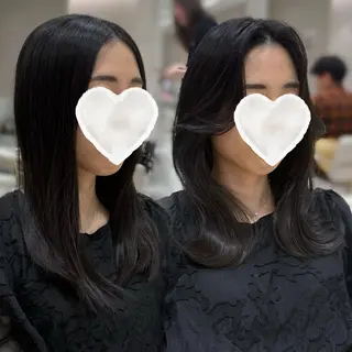 ミディアム 内田 志乃のヘアスタイル