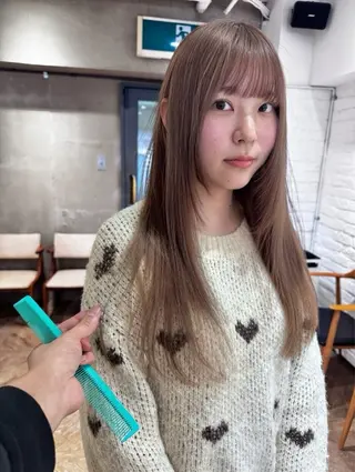 ロング カラー 縮毛矯正特化型美容師 名古屋LORENハダのヘアスタイル