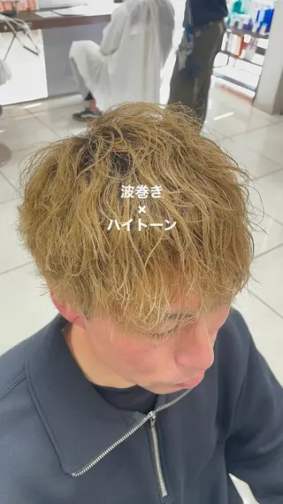 カラー パーマ メンズ Yugaメンズパーマ /フェードカットのヘアスタイル