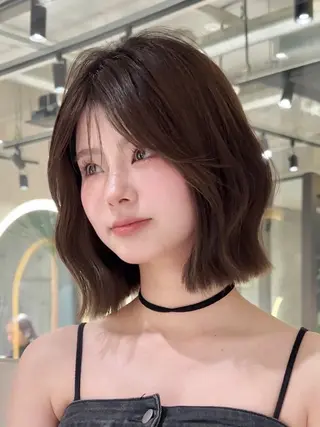 ミディアム けいし🐬ボブ 美髪縮毛矯正のヘアスタイル