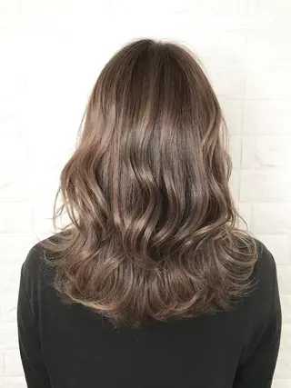 セミロング カラー 髪質改善縮毛矯正 美容師✂️山崎竜二のヘアスタイル